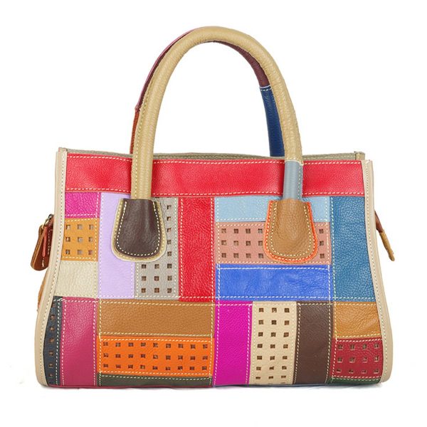 Genuine Leather Hand-paneled colourful cross-body bag