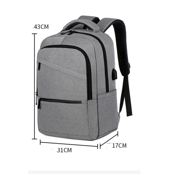 Oxfors Waterproof Backpack With Usb Charging Port