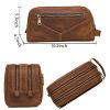 Genuine Leather Wear-resistant Crazy Horse Skin Makeup Bag