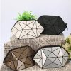 Pu Geometric Travel Foldable Cosmetic Bag