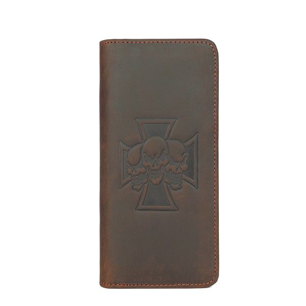 Leather Long Wallet for Checkbook Credit Cards