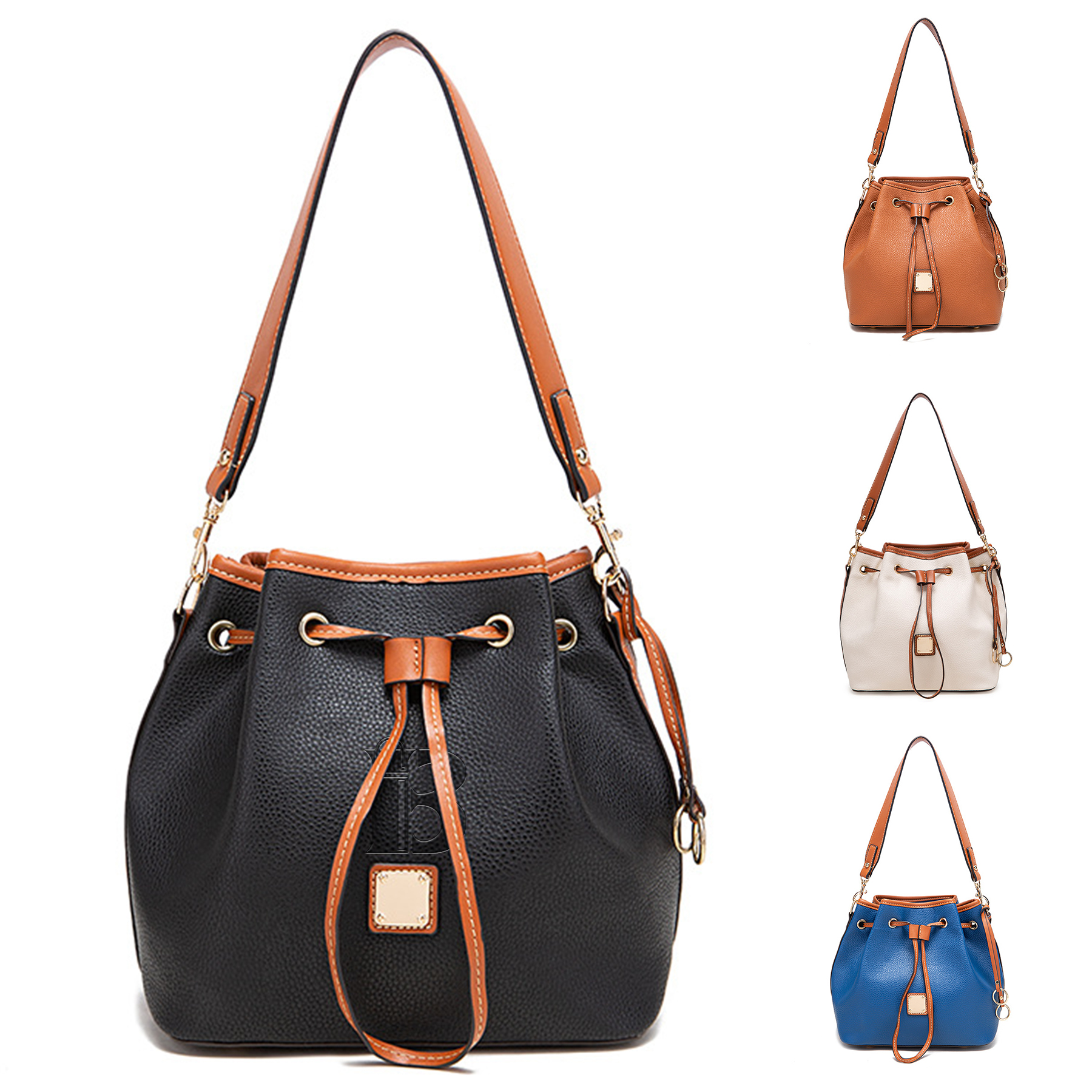 PU Large capacity cross-body bucket bag