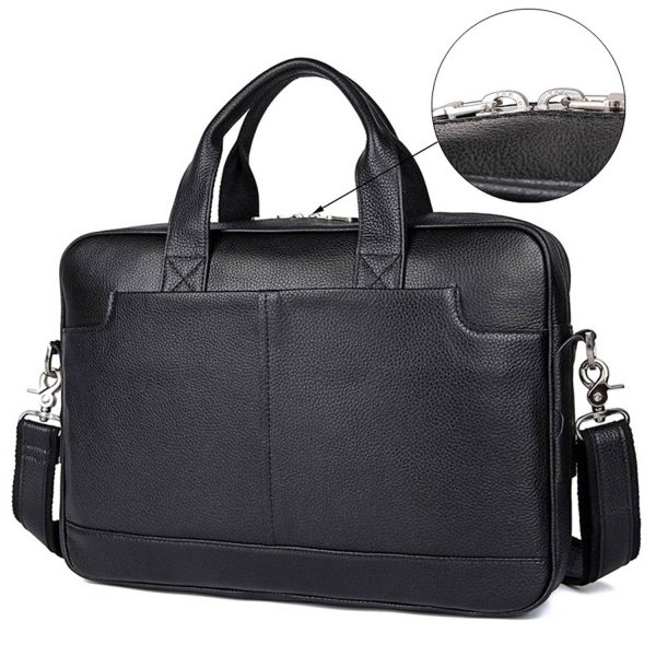 Genuine Leather Briefcase Messenger 15.6 Inch Laptop Bag