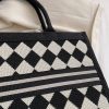 Large Capacity Canvas Tote Bag Black and White Checkerboard