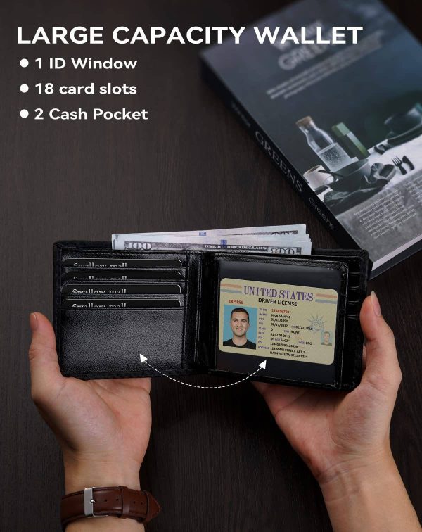 Men'S Genuine Leather Wallet Card Slots