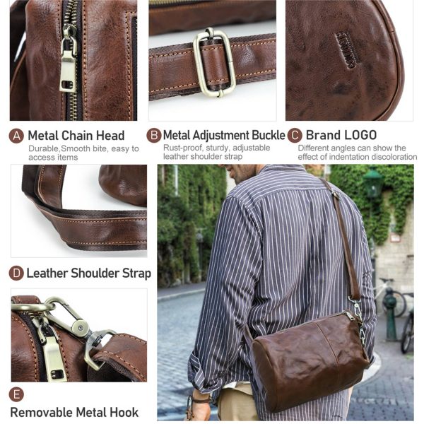 Genuine Leather Multifunctional Waterproof Cross-body Bag