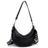 PU Leather Crescent Shoulder Hobo Purses for Women