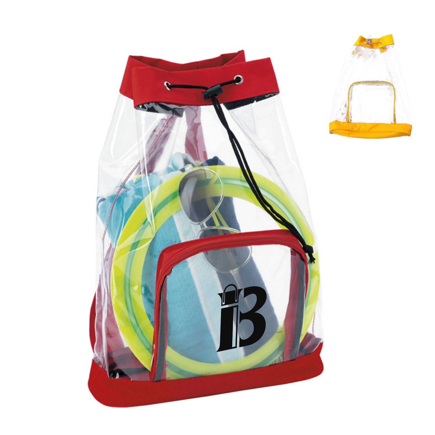 Water Proof PVC Transparent Clear Drawstring Backpack