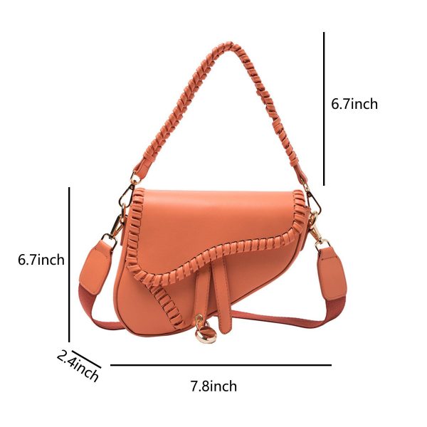 PU Leather Ladies Saddle Handbag Crossbody Bag