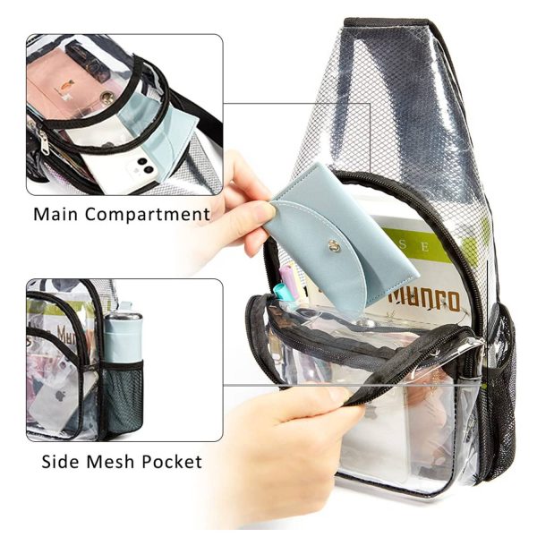 Mini PVC Clear Crossbody Shoulder Backpack for Women & Men