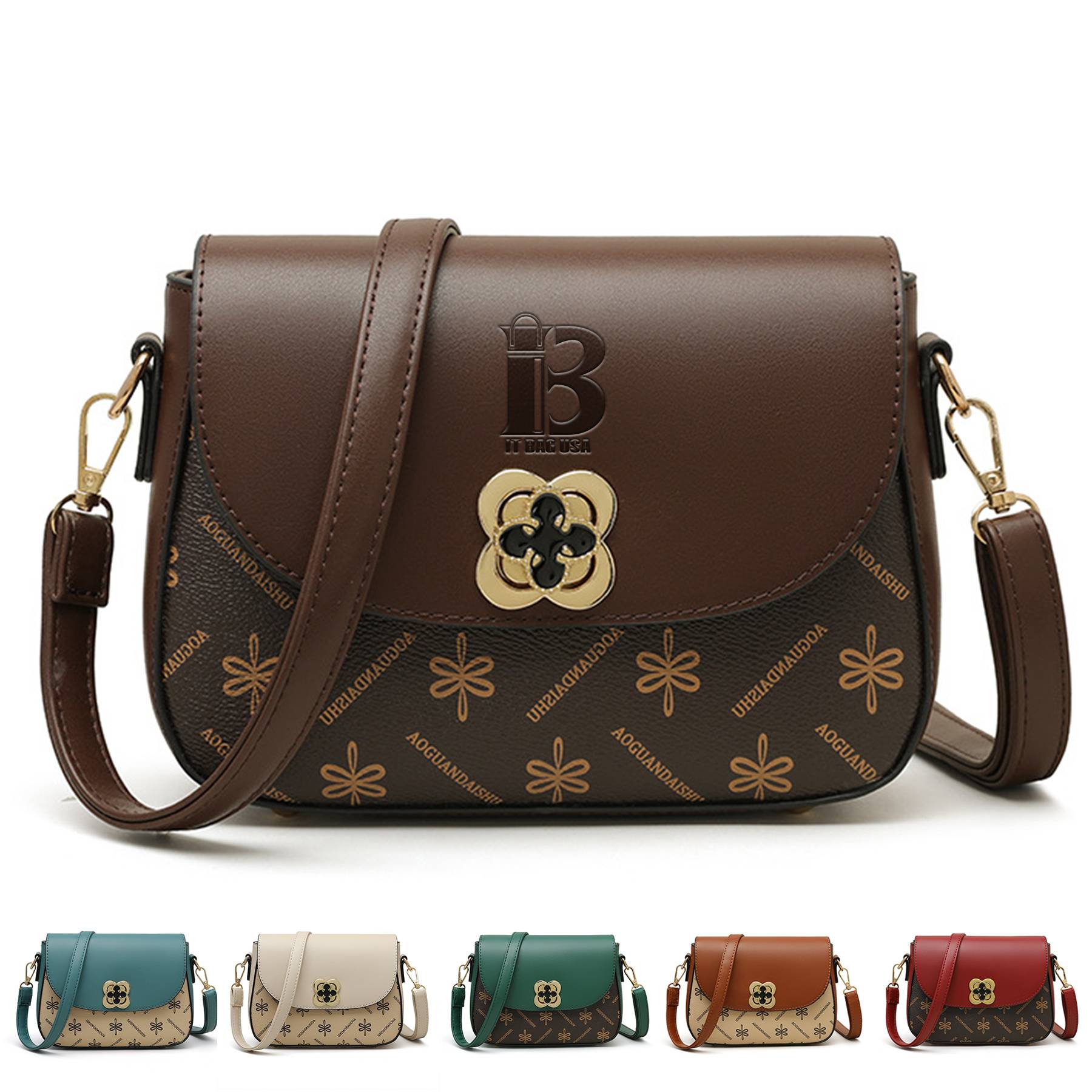 Pu Leather mini waterproof printed mobile Cross-body Bag