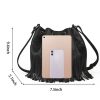 PU Leather Tassel Bucket Crossbody Bag