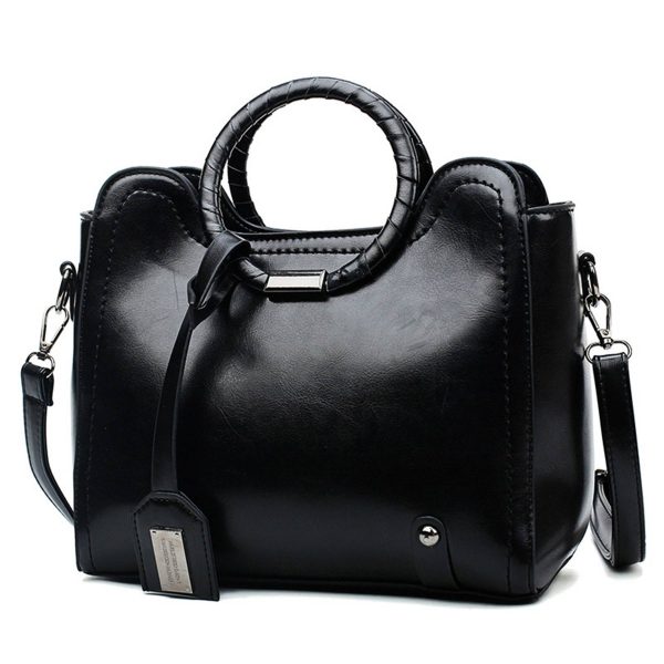 PU woven tote bag handbag for women With a round bracelet