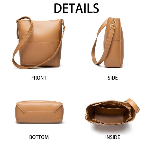 PU Simple vintage bucket tote cross-body bag