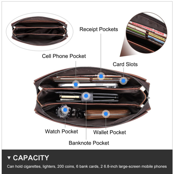 Genuine Leather Clutch Purse Bag For Man