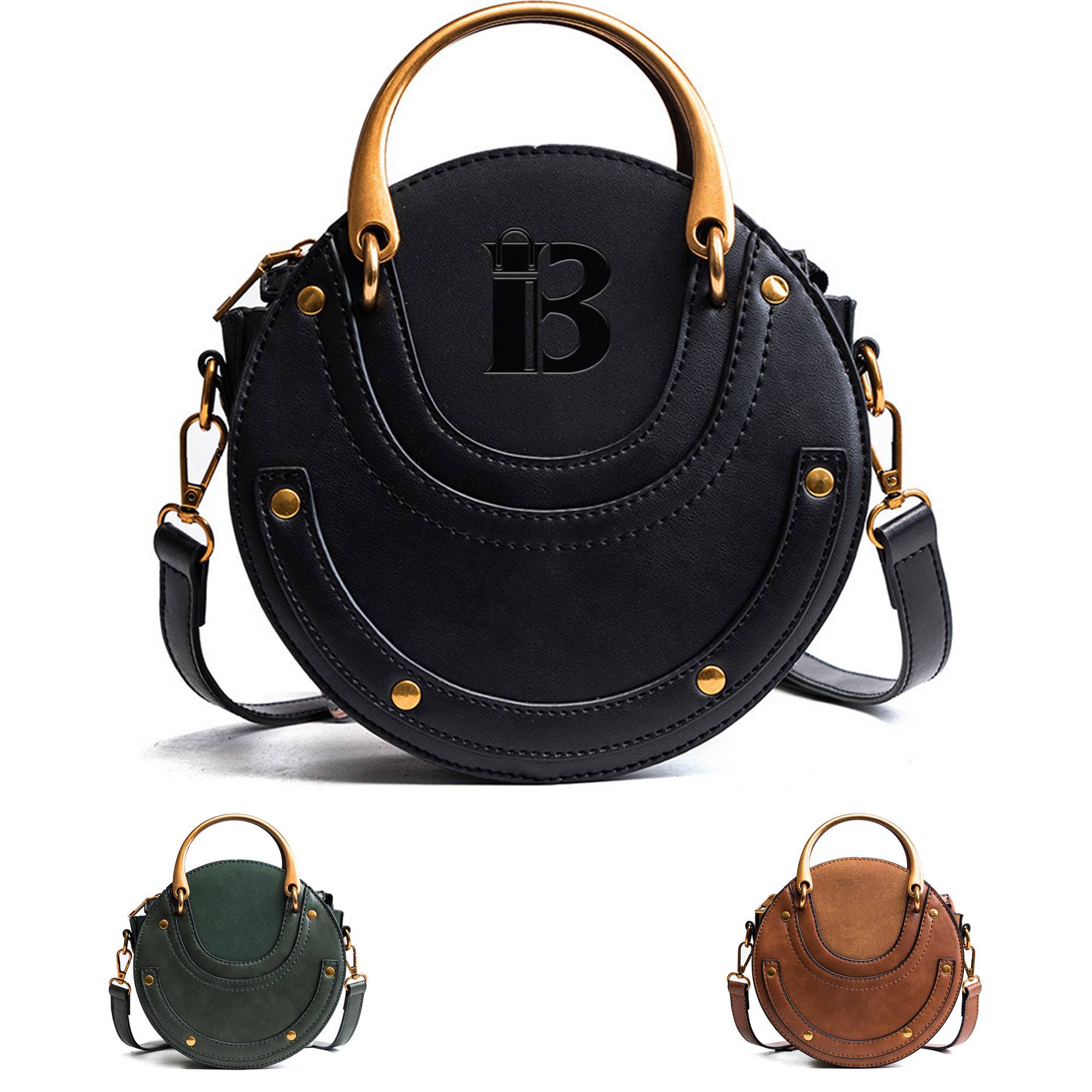 Pu Vintage round Frosted Cross-body bag