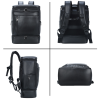 Leather Backpack Casual Travel Daypack with Shoe Compartment
