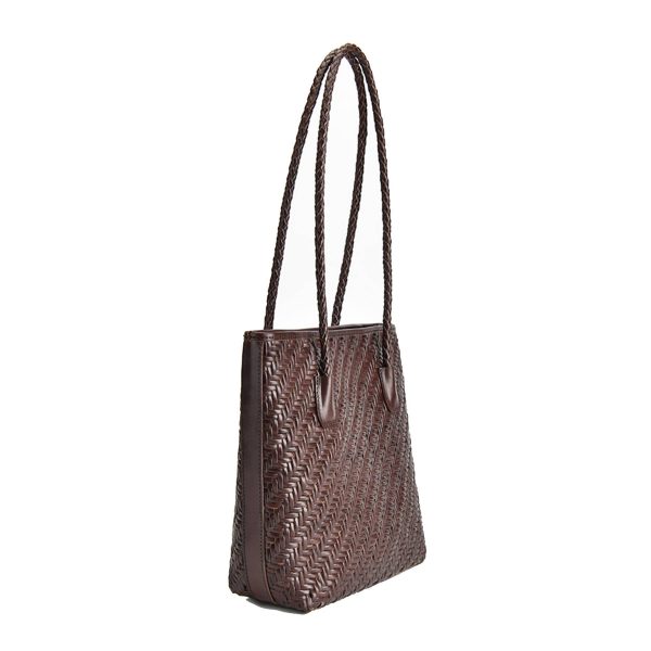 Genuine Leather Hand Woven Ladies Tote Bag