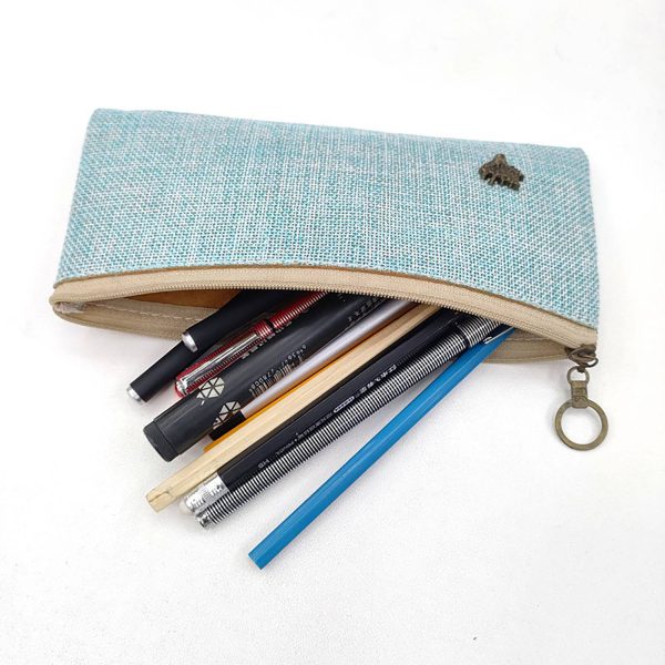 Classic Design Linen Pencil Case
