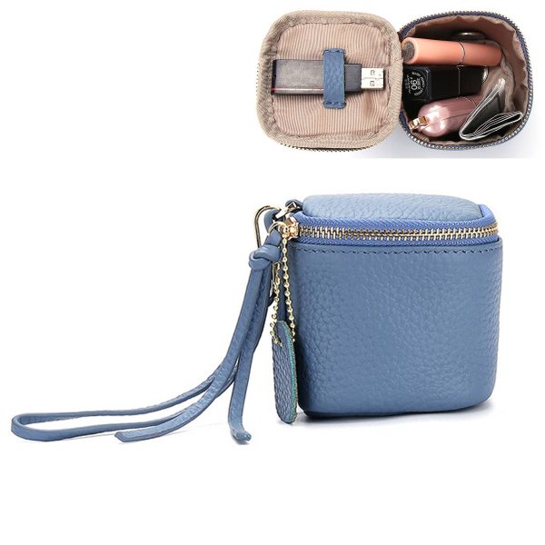 Genuine leather women's mini carrying coin bag