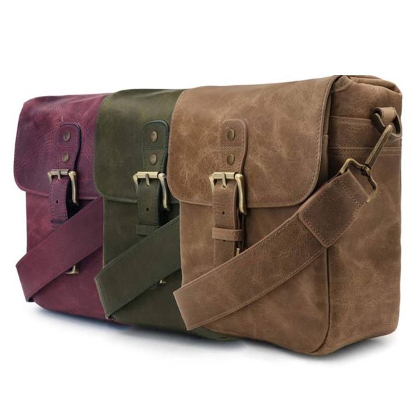 Leather Camera Messenger Bag For Mirrorless