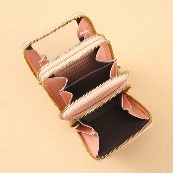 PU leather touch screen crossbody cell phone bag