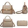 Pu Leather checkered portable Cross-body Bag Women