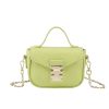PU Leather Shoulder Bag w/ Metal Chain Strap