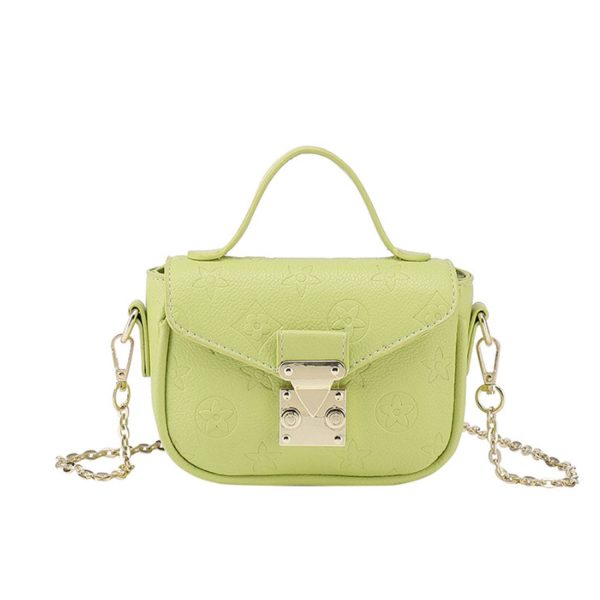 PU Leather Shoulder Bag w/ Metal Chain Strap