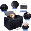 Oxford Large Collapsible Travel Puppy Cross-body Bag Black