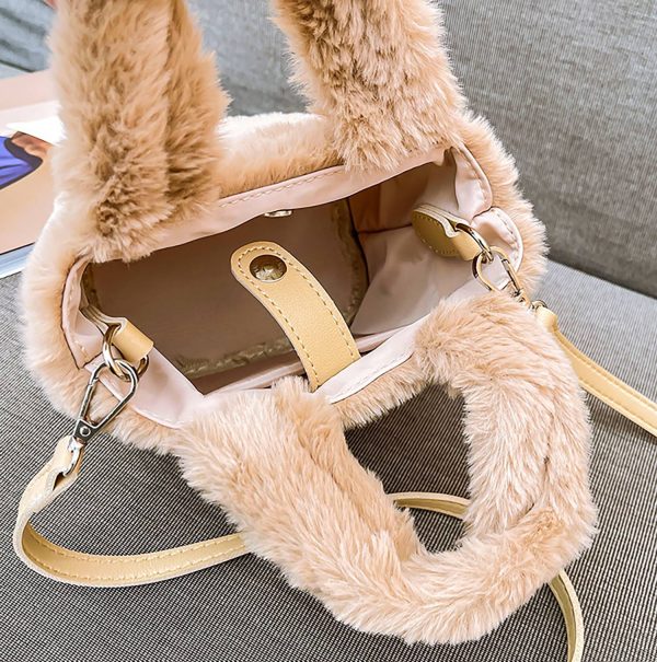 Fleece Furry Bucket bag