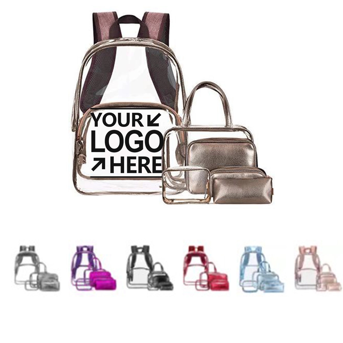 Clear PVC Backpack Set of 6