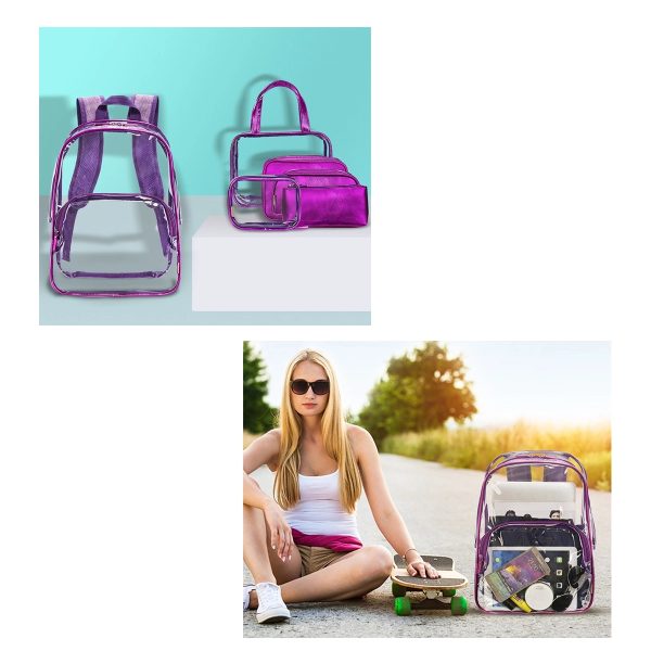 Clear PVC Backpack Set of 6