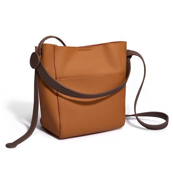 Genuine Leather Cross-body shoulder bucket bag for women