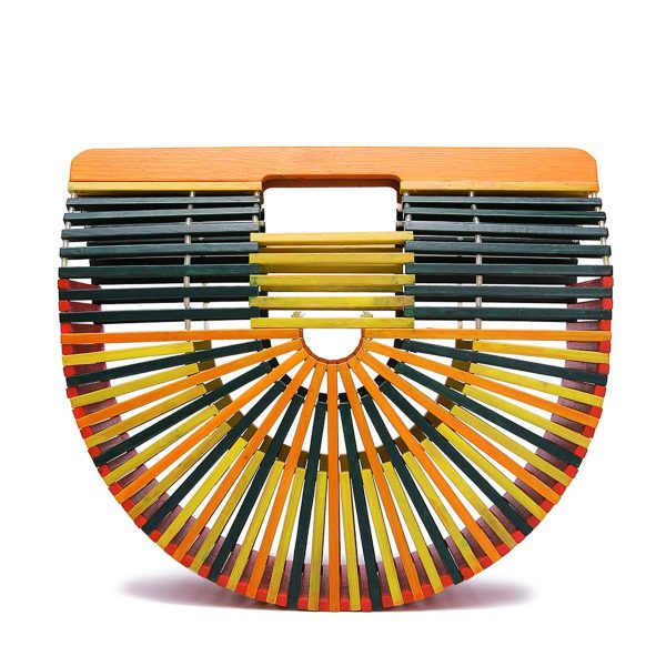 Wood Handmade bamboo and rattan handbag
