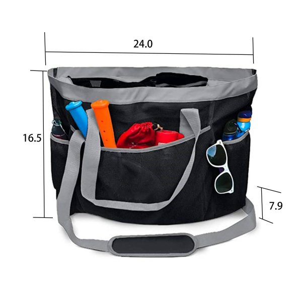 Nylon Mesh Beach crossbody Bag with Zipper