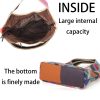 Genuine Leather Colourful hand-paneled shoulder tote bag
