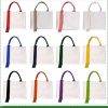 Canvas Reusable Crossbody Shopping Tote Bag with Ribbon