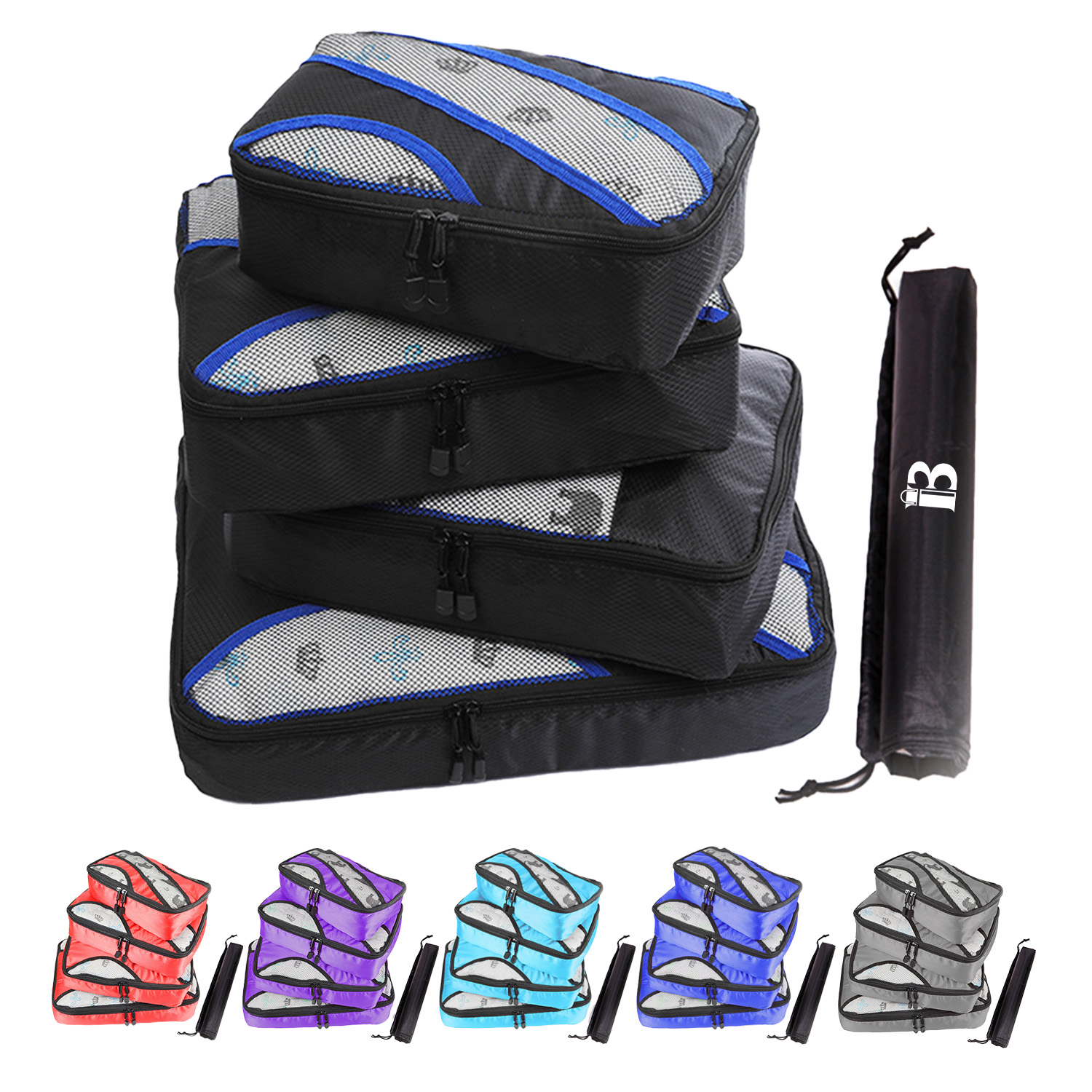 Folding Mesh Travel Storage Bags Set