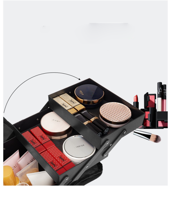 Black Travel Makeup Bag Storage Box For Women