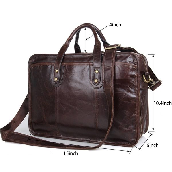 Leather Waterproof Briefcases Messenger bag for Men