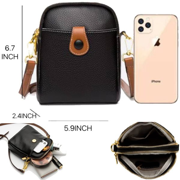 Genuine Leather Small Crossbody Cell Phone for Women Purses