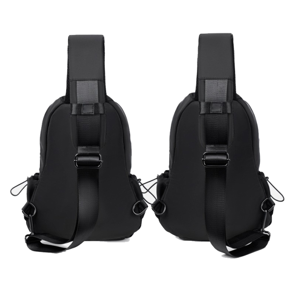 Nylon Small Black Sling Crossbody Bag With USB Charging Port
