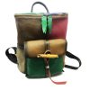 Genuine Leather Vintage contrast backpack