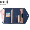 PU leather RFID multifunctional passport wallet for women