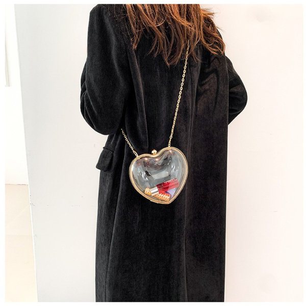 Transparent Heart shaped One Shoulder Crossbody Bag