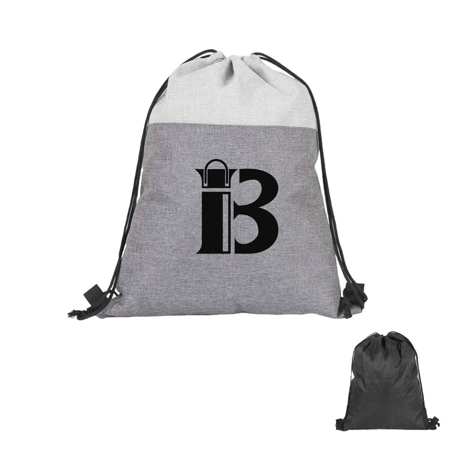 Linen Oxford Cloth Outdoor Splicing Drawstring Backpack