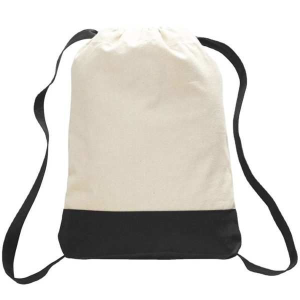 Two Color Canvas Sports Drawstring Bag