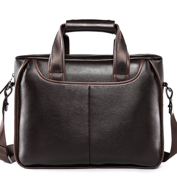Genuine Leather Messenger Briefcase Bag