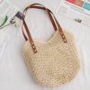 Hand-woven Straw Shoulder Tote Bag For Summer Beach